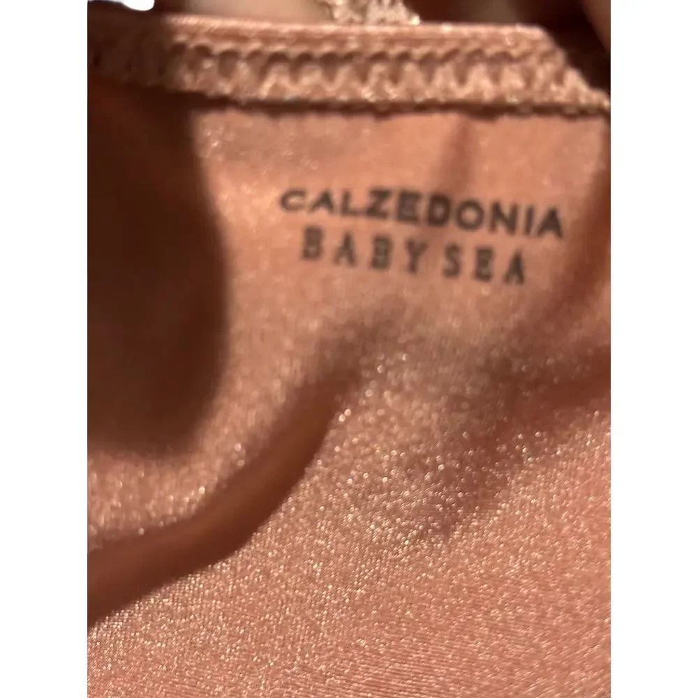 Calzedonia by the sea 10 sienna sequined bikini nwot halter top style never worn
